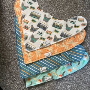 Set of 4 Copper Pearl Baby Bandana Bibs - Colorful Set